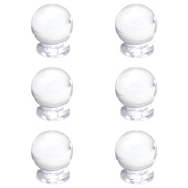 Yinpecly 6PCS Self Adhesive Cabinet Pull Handle, Mini Acrylic Pull Knobs, Tiny Handle 16mm Diameter, Self Stick No Drilling Clear Knobs for Jewelry Box, Gift Case and Makeup Box