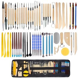 61-Piece Modelling Tool Set: Pottery Tool Clay Tool Set with a Storage Bag for Sculpture, Pottery Artists, Beginners, DIY Crafts