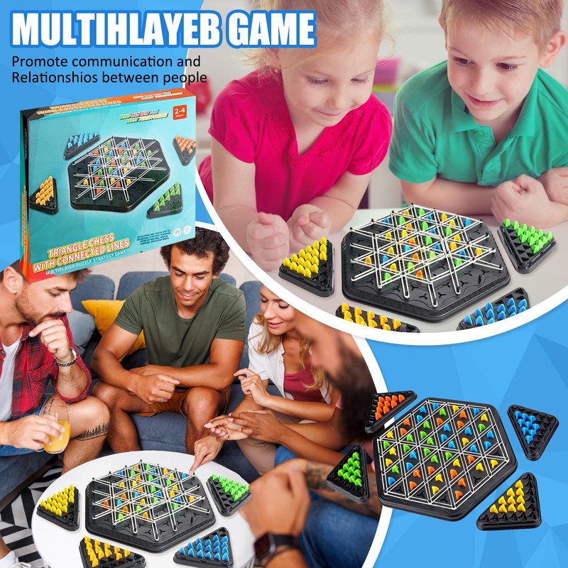 DTXYBC Triggle Game Rubber Bands, Chain Triangle Chess Game, Brain