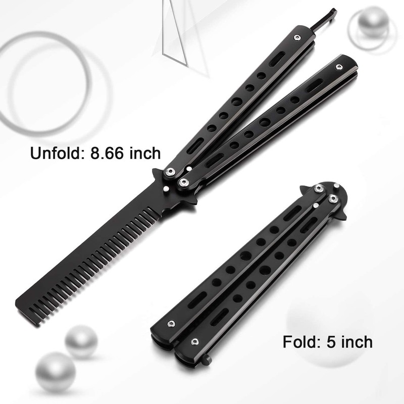 2 peines de mariposa de acero inoxidable plegables para entrenamiento