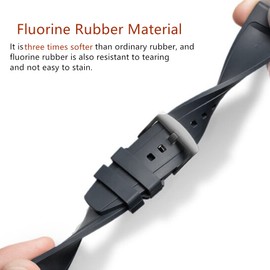 Niziruoup FKM Rubber Watch Strap Quick Release Fluororubber 19mm 20mm 21mm 22mm Soft Durable FKM Rubber Watch Band Universal Replacement Band Strap for Men Women