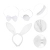 Baluue Plush Rabbit Ear Headband Set with Nose and Tail