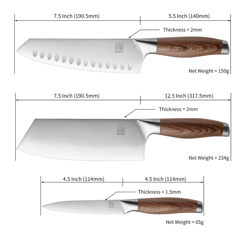 HAOCHUYI 3-Piece Professional Chef Knife Set - Ultra-Sharp Kitchen Knives