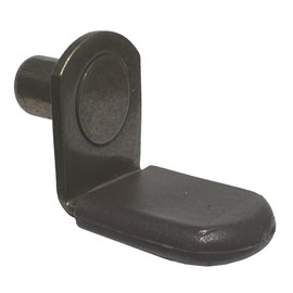 1/4" Glass Shelf Support Pegs w/Brown Vinyl Sleeve | Bracket Style | Antique Brass | 25 Pack