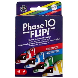 Mattel Games Phase 10 Flip Card Game, Family Card Game with Double-sided Cards, Includes Special Color-Based Phases for 2-6 Players, HYN12
