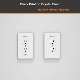 GFCI Protected Outlet Transparent Decals Stickers Label Sticker Decal remarkings Symbols Protect with GFCI Devices (96 Labels)