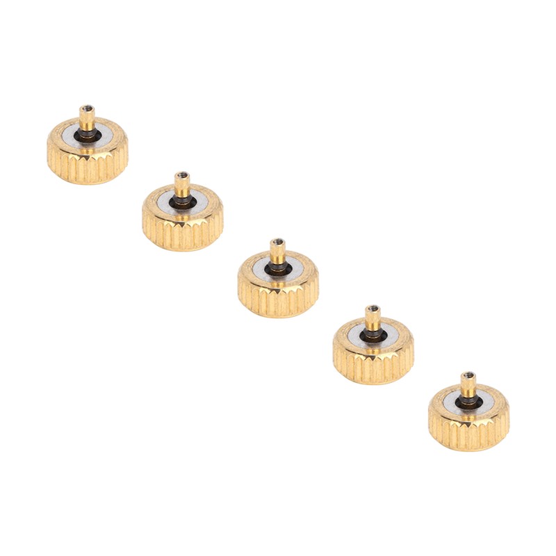 5 Pcs Professional Watch Crown Parts Gold Steel Wrist Watch