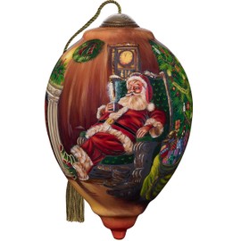 Ne’Qwa Art by Precious Moments Merry Christmas to All Marcello Corti Hand-Painted Blown Glass Ornament, Holiday Décor, Christmas Tree