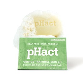 ANDREW LESSMAN pHact Moisture-Rich, Soap-Free Cleansing Bar Cucumber. Natural Skin pH. All Skin Types - Even Sensitive Skin. Hypoallergenic. Dermatologist Tested. 6 - Pack 4.25 oz each