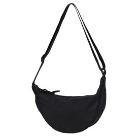 SANXIULYDumpling Bag for Women, Crescent Crossbody Bags for Women,Travel Nylon Moon Purse Bag,Small and Lightweight Sling Bags for Women Black, Black