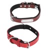 2pcs Pet Collar with Engraved Nameplate ID Tag Cowhide Padded