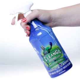 CLEANGO GREENGO Fabric & Carpet - Non-Toxic Upholstery Carpet Spot Cleaner and Stain Remover for Grease Red Wine Blood and Pet Stains On All Types Fabric and Carpet. Eco-Friendly 32 Oz Spray Bottle!