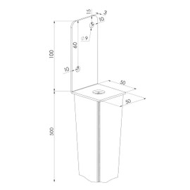 TRIBECCO L-Shape Impact Ground Sleeve for Square Wooden Posts Dimensions 50 x 600 mm L Post Support for Driving into the Ground Universal L-Support Shoe Made of Hot-Dip Galvanised Steel