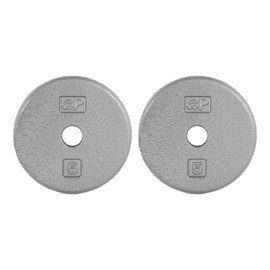 CAP Barbell Cast Iron Standard 1-Inch Weight Plate Set – Barbell Weights for Home Gym, Strength Training, and Weightlifting, 5 lb Set of 2, Gray