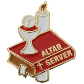 Church Service Altar Server Lapel Pin with Bible
