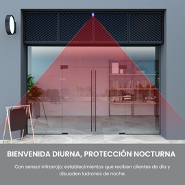 PHYSEN Continuity Detector Wireless Motion Sensor Alarm Shop Door PIR Motion Sensor Passage Alarm Indoor Infrared Door Wireless Bell, Anti-Theft Alarm System with 58 Melodies for Motorhome, Garage