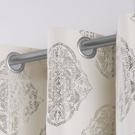 Exclusive Home Curtains Augustus Metallic Grommet Top Panel Pair, 54x108, Off- White, 2 Count