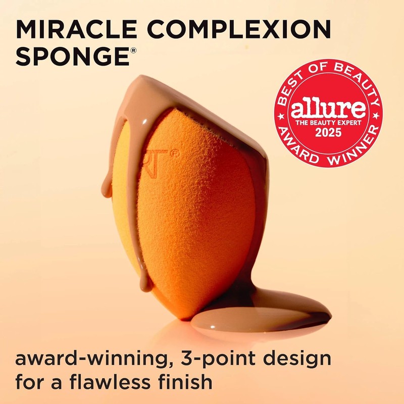 Real Techniques, Esponja Miracle Complexion con Estuche de Viaje, Esponja