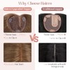 Hairro 100% Human Hair Topper without Bangs Middle Part/Side Part,