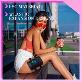 Bulyoou Carnival Leg/arm Bag Holographic Thigh Bag with Adjustable Strap Leg Pouch Harness Women Summer Travel Hiking Pack(Black,Leg Bag)