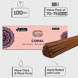 100% Natural Copal Incense Sticks 100 gm Pack, Charcoal Free –– Organic Non Toxic Insence Sticks, Made with Flowers - Meditation Gifts for Spiritual Cleansing