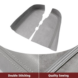 KBH Rear Door Panel Armrest Cover Upholstery for Honda Pilot 2009 2010 2011 2012 2013 2014 2015, Vinyl Leather, Anti-Scratch, 1 Pair, Gray