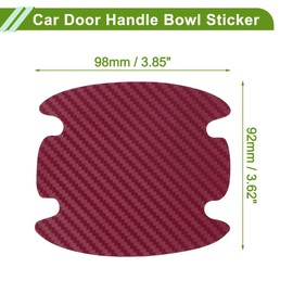 HOPESPANNER Universal 92x98mm Car Door Cup Protector Sticker Anti-Scratches+Auto Door Handle Protective Film 1 Set Wine Red