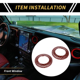 REPAIROCK 2pcs A Pillar Speaker Ring Cover Trim for Jeep Wrangler JK 2007-2014 Window A Pillar Front Horn Speaker Cover Stereo Audio Frame Trims ABS Red