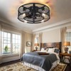 Depuley Caged Ceiling Fan with Light: 20" Flush Mount Ceiling