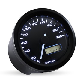 Daytona Velona 44197 Motorbike Electric Speedometer, Voltmeter, Black Body/3 Color LED, φ18.9 inches (48 mm), 200 km/h Display