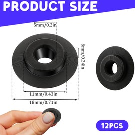12pcs Replacement Cutter Wheels Pipe Cutter, Replacement Blades for Tubing Cutters Spare Wheel Replacements Tube Cutting Tool (Black)