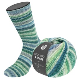 LANA GROSSA Cool Wool 4 Socks Print, Printed Merino Sock Yarn Made of Multiple Twisted Single Threads, Hand Knitting Yarn Made of 75% Virgin Wool (Merino), 100 g Wool for Knitting and Crocheting, 420