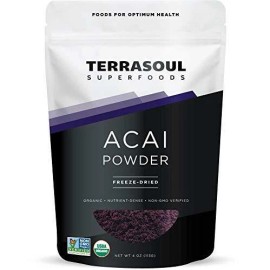 Terrasoul Superfoods Organic Acai Berry Powder, 4 Oz - Freeze-Dried |