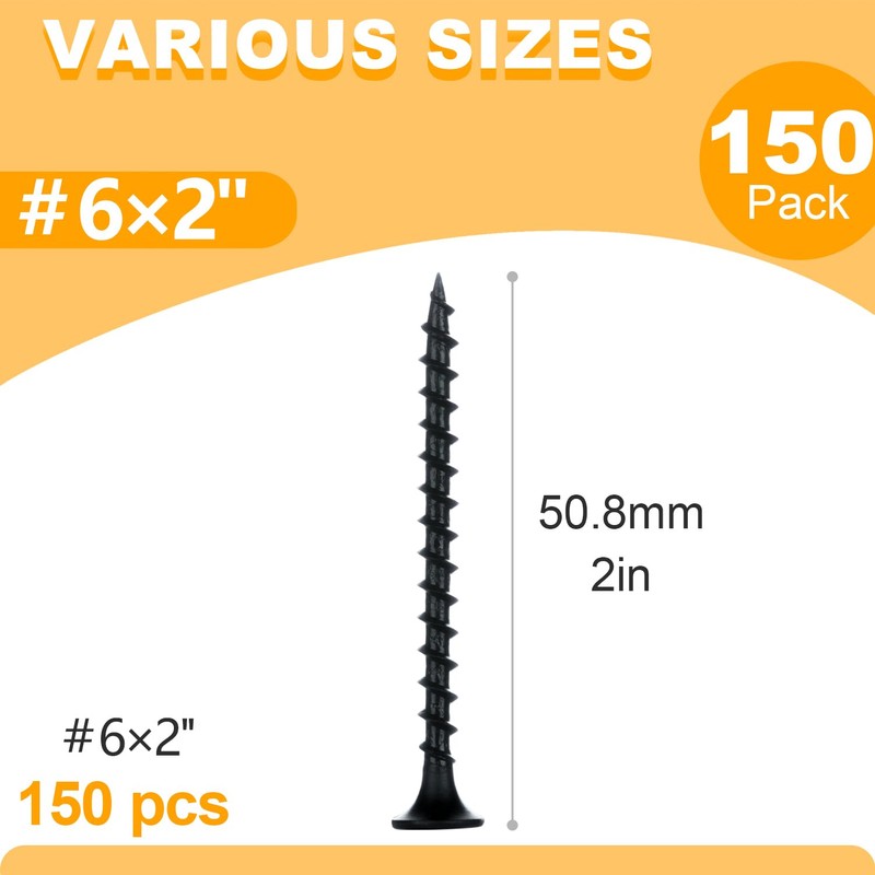 KURUI #6 * 2in Drywall Screws, Dry Wall Screws for