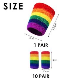 USHXVG 10 Pieces Rainbow Finger Guards, 2 Pieces Rainbow Wristbands, Finger Support Guards, Finger Protectors, Knuckle Protectors, Basketball Finger Guards, Finger Accessories