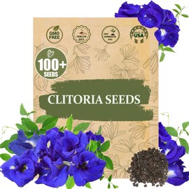 Premium Clitoria Ternatea Butterfly Pea Seeds - 110 Non-GMO Seeds, Blue Pea Vine for Garden, Herbal Tea, Medicinal Plant, Fast-Growing Climbing Flower for Home & Outdoor Gardening