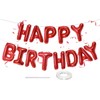 Red Happy Birthday Balloons, 16 Inch Foil Letters Balloons Banner