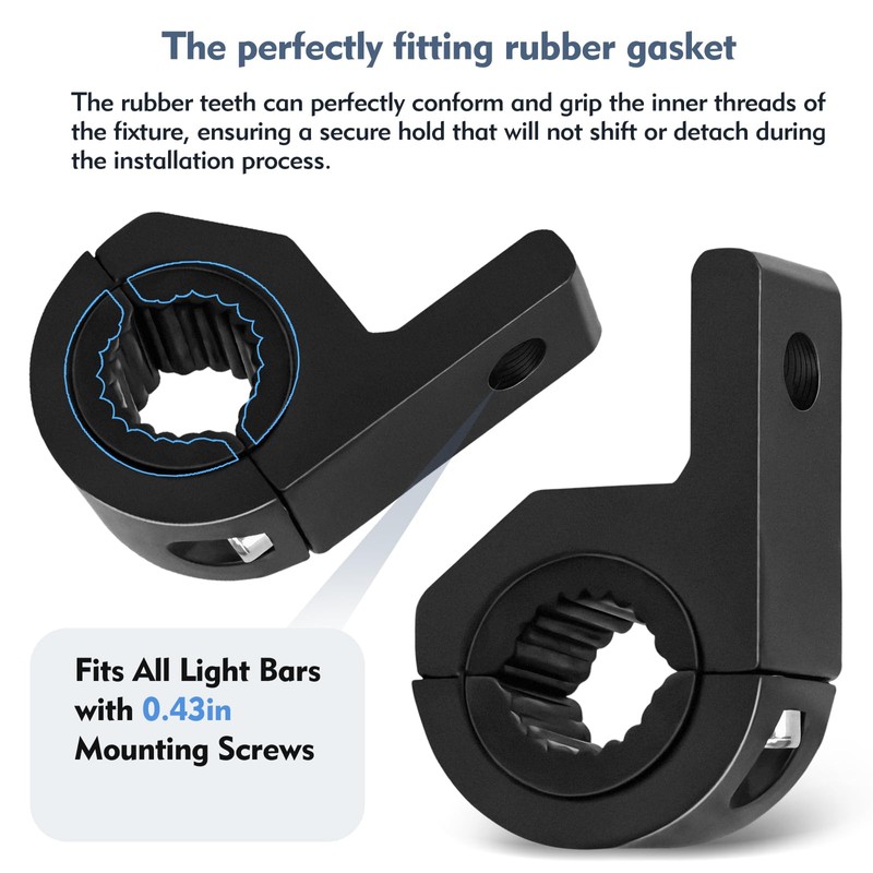 Light Bar Mounts, 2PCS Heavy Duty Clamp Kit for 0.75"