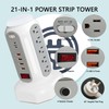 PD30W Power Strip Tower with Surge Protector,Retractable Extension Cord 6.5ft,15