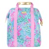 Lilly Pulitzer Insulted Backpack Cooler Large Capacity, Pink/Blue Portable Soft