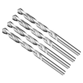METALLIXITY Drill Bit (6mm) 4Pcs, 4241 High-Speed Steel Straight Shank Uncoated (Bright) 118° for Wood Plastic Iron Copper Aluminum Low Soft Metal