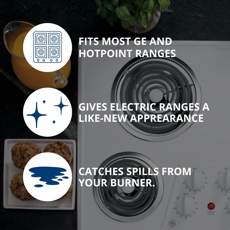 GE GE68C OEM 6" and 8" Drip Pan Kit (Chrome)