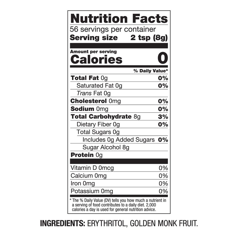 BetterBody Foods Golden Monk Fruit Sweetener Blend - Sugar Substitute,