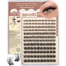 Spider Lash Clusters Wispy Eyelash Clusters Natural Breeze Lashes Cluster Venus Cluster Eyelash Extensions D Curly Cosplay Individual Lashes with Invisible Band DIY at Home 8-16mm by zenotti