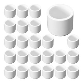 AUXBC 24PCS 1/2 Inch PVC End Caps, White Furniture Grade Socket Plugs Adapter, PVC Pipe Fitting Covers for Greenhouse Frames & Shelving Systems(20mm Inner Diameter)