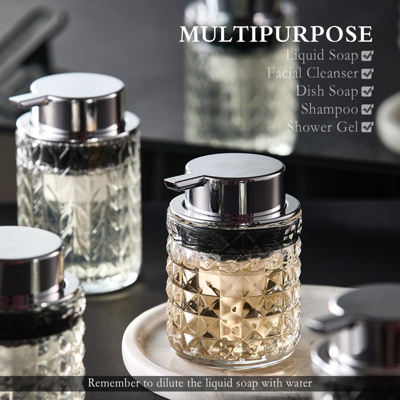 CICUFY Foaming Hand Soap Dispenser, Glass Foam Soap Dispenser or