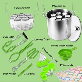 Canning Pot Water Bath Canner 20quart Stainless Steel Stock Pot with Canning Supplies Starter Kit Canner Tools Set Bottles Canister Tin Organiser cookware set