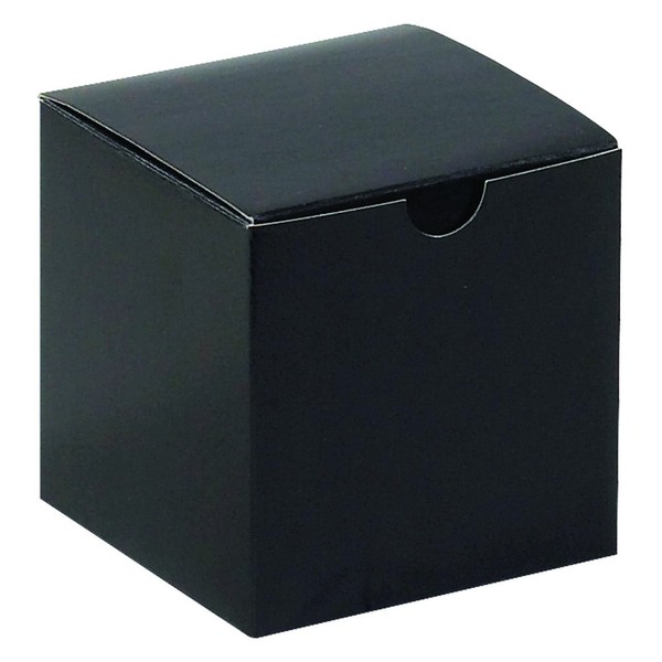 Aviditi Gift Boxes, 4" x 4" x 4", Glossy Black (Pack of 100) Easy Assemble Boxes, Good for Holidays, Birthdays, and Special Occasions