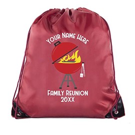 Grill with Custom Name and Date - Family Reunion Party Favor Bags - Maroon CE2500FAM S16B