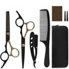 ステンレス製 髪切りハサミ 理容道具セット 低すき率 すきばさみ ヘアスタイリングコーム ストレートエッジ カミソリ ハンドル付きヘアブラシ 9